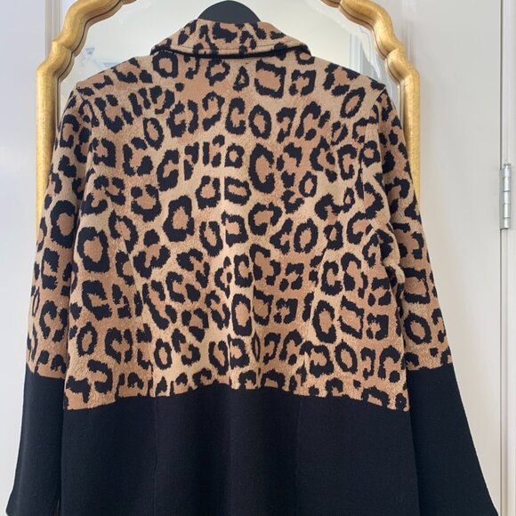 Chico’s Leopard Color Block Sweater Blazer Size L (Chico's size2) - Picture 5 of 5
